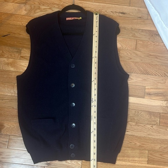 Kuna Alpaca Navy Blue V neck Button-Up Vest Cardigan with Pockets Size 1 Small - Picture 11 of 14